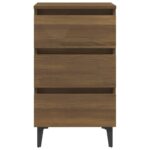 Table de chevet avec pieds en métal Chêne marron 40x35x69 cm – Image 3