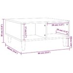 Table basse sonoma gris 60x60x30 cm bois d'ingénierie – Image 4