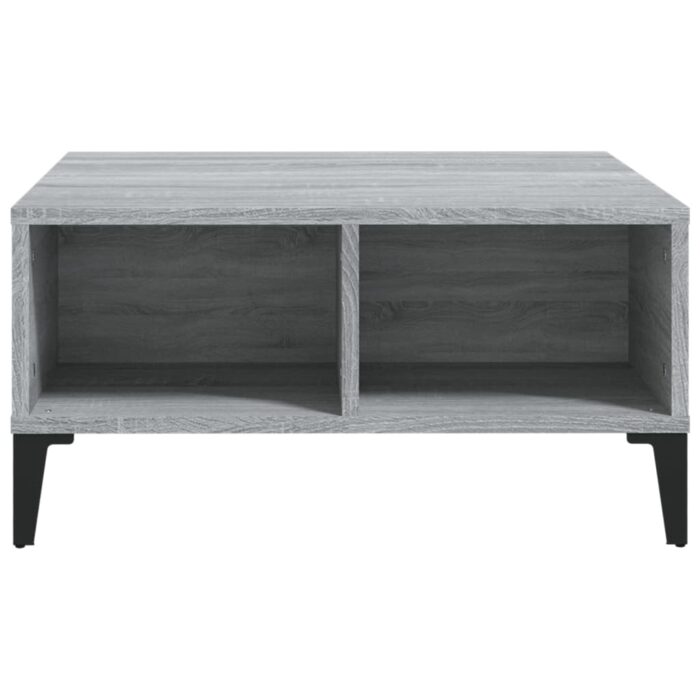 Table basse sonoma gris 60x60x30 cm bois d'ingénierie – Image 2