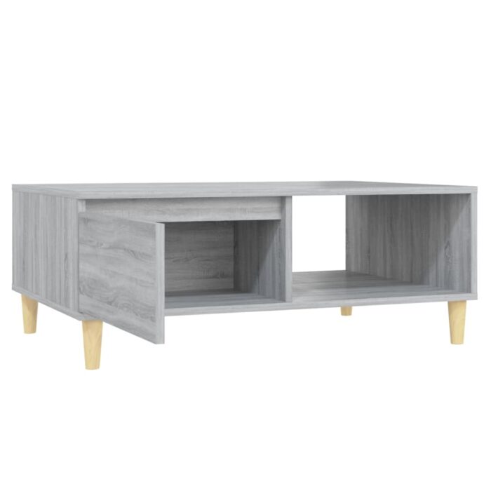 Table basse sonoma gris 90x60x35 cm bois d'ingénierie – Image 3