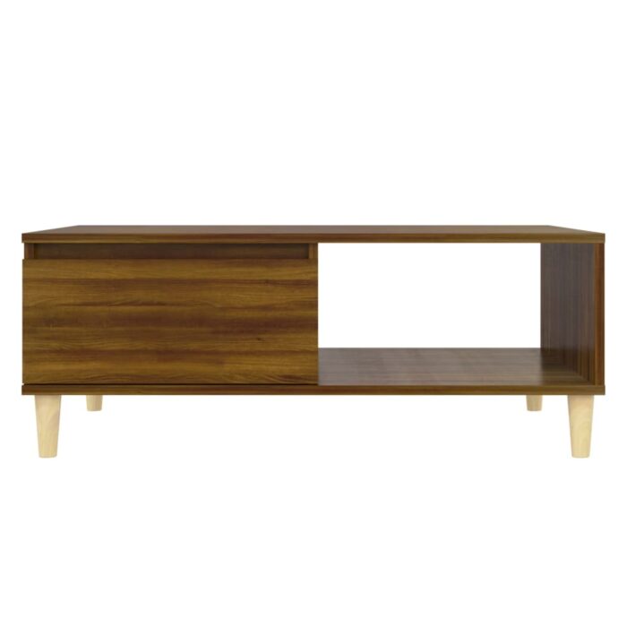 Table basse chêne marron 90x60x35 cm bois d'ingénierie – Image 4