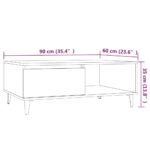 Table basse chêne fumé 90x60x35 cm bois d'ingénierie – Image 7