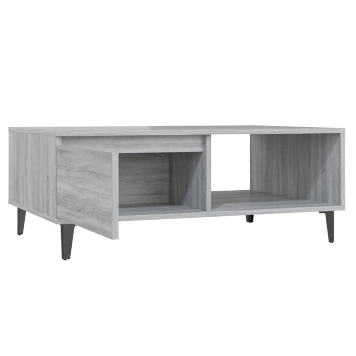 Table basse sonoma gris 90x60x35 cm bois d'ingénierie – Image 3