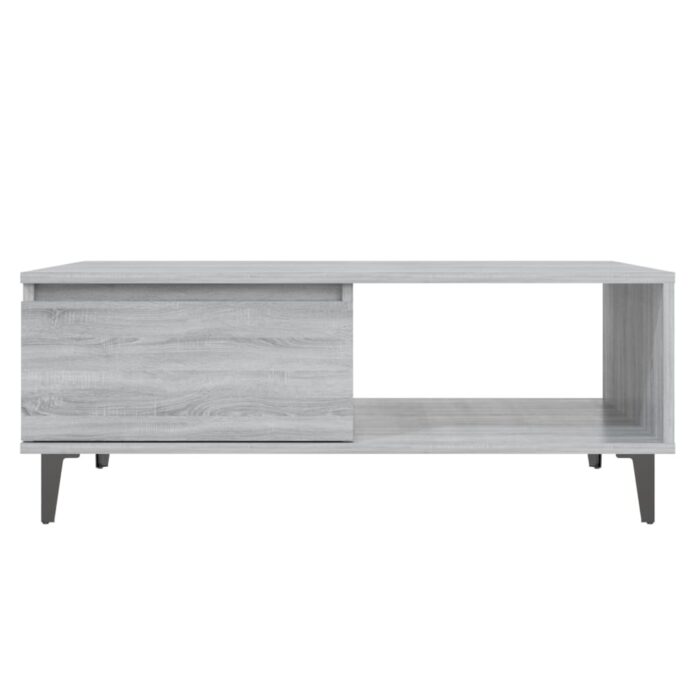 Table basse sonoma gris 90x60x35 cm bois d'ingénierie – Image 4