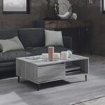 Table basse sonoma gris 90x60x35 cm bois d'ingénierie