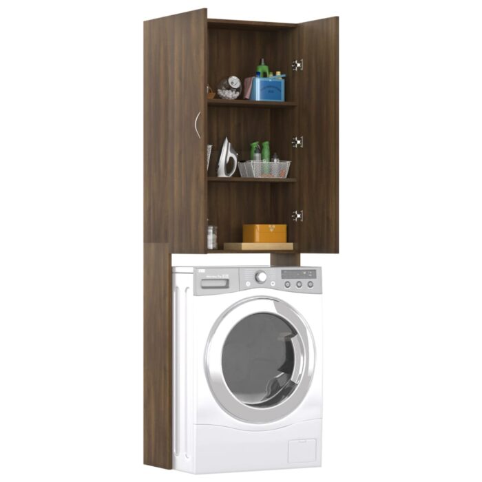 Meuble pour machine à laver Chêne marron 64x25,5x190 cm – Image 3