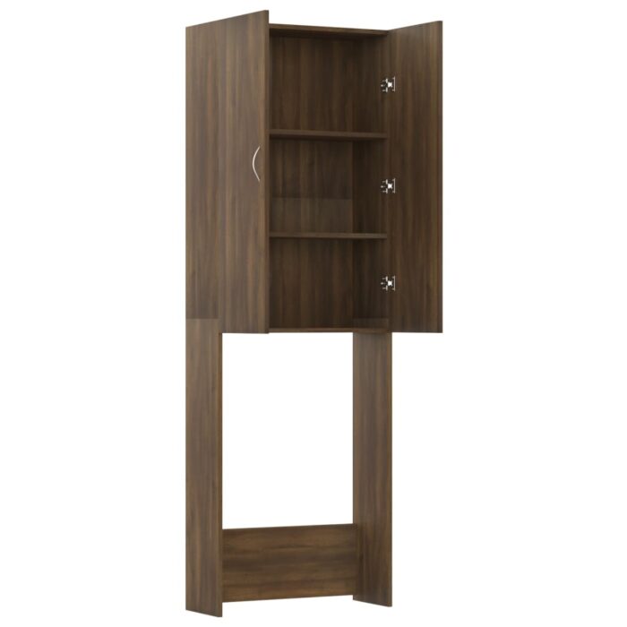 Meuble pour machine à laver Chêne marron 64x25,5x190 cm – Image 4
