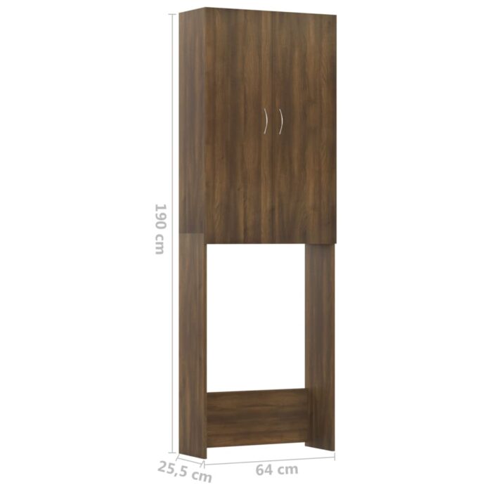 Meuble pour machine à laver Chêne marron 64x25,5x190 cm – Image 7