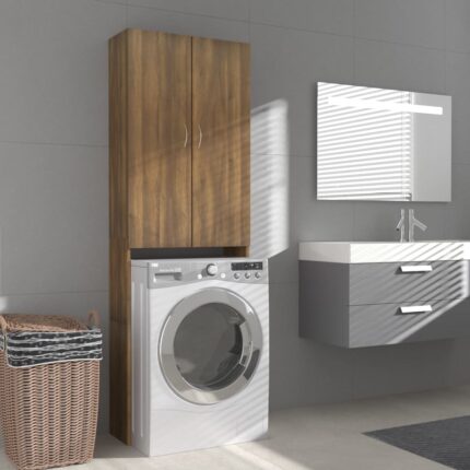 Meuble pour machine à laver Chêne marron 64x25,5x190 cm