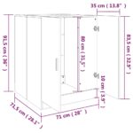 Meuble pour machine à laver Chêne fumé 71x71,5x91,5 cm – Image 6