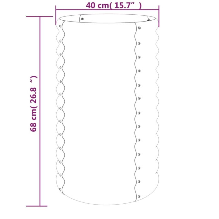 Jardinière Acier enduit de poudre 40x40x68 cm Anthracite – Image 2