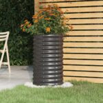 Jardinière Acier enduit de poudre 40x40x68 cm Anthracite
