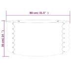 Jardinière de jardin Acier enduit de poudre 80x80x36 cm Vert – Image 2