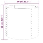 Jardinière de jardin Acier enduit de poudre 80x80x68 cm Gris – Image 2