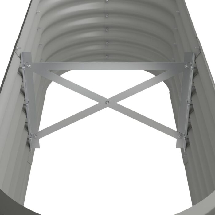 Lit surélevé de jardin Acier enduit de poudre 114x40x36 cm gris – Image 3