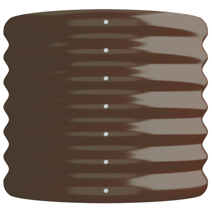 Lit surélevé de jardin Acier enduit de poudre marron – Image 2