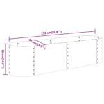 Lit surélevé de jardin Acier enduit de poudre 152x40x36 cm Vert – Image 4