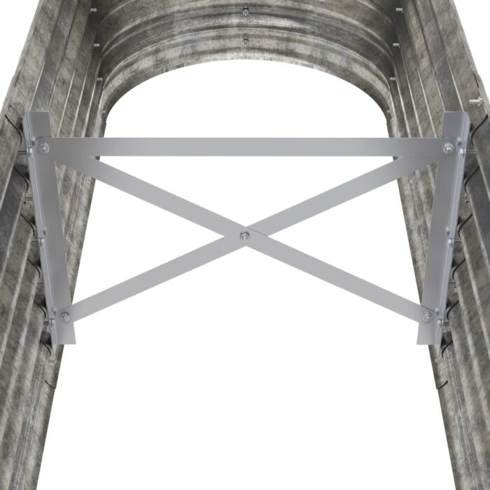 Lit surélevé de jardin Acier enduit de poudre Argenté – Image 3