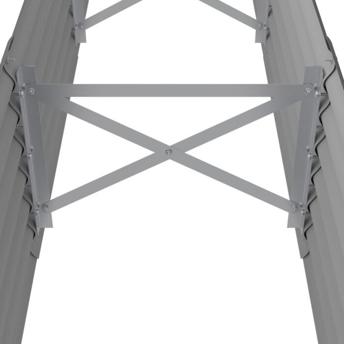 Lit surélevé de jardin Acier enduit de poudre 224x40x36 cm gris – Image 3