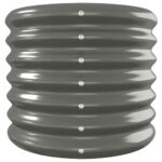 Lit surélevé de jardin Acier enduit de poudre 260x40x36 cm gris – Image 2