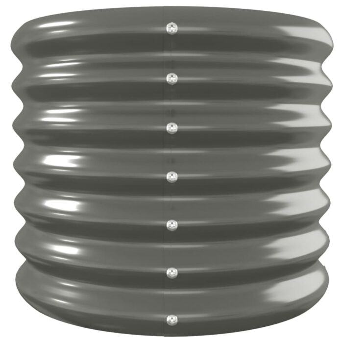 Lit surélevé de jardin Acier enduit de poudre 260x40x36 cm gris – Image 2