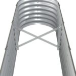 Lit surélevé de jardin Acier enduit de poudre 260x40x36 cm gris – Image 3