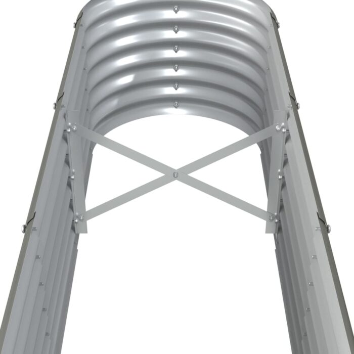 Lit surélevé de jardin Acier enduit de poudre 260x40x36 cm gris – Image 3