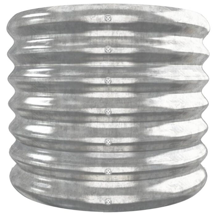 Lit surélevé de jardin Acier enduit de poudre Argenté – Image 2