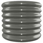 Lit surélevé de jardin Acier enduit de poudre 332x40x36 cm gris – Image 2