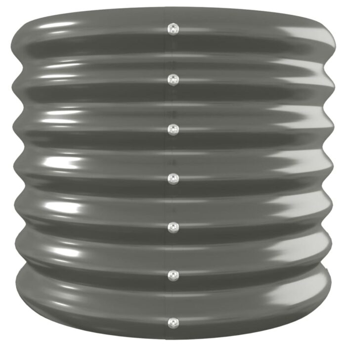 Lit surélevé de jardin Acier enduit de poudre 332x40x36 cm gris – Image 2