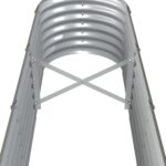 Lit surélevé de jardin Acier enduit de poudre 332x40x36 cm gris – Image 3
