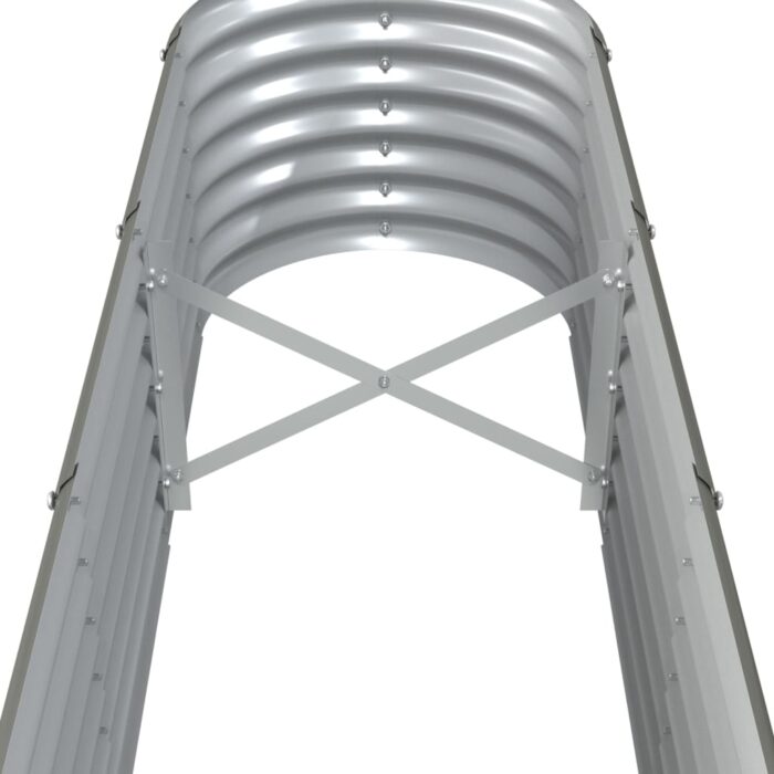Lit surélevé de jardin Acier enduit de poudre 332x40x36 cm gris – Image 3