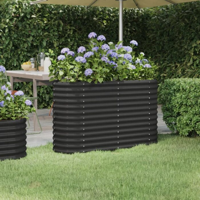 Lit surélevé de jardin Acier enduit de poudre Anthracite – Image 1