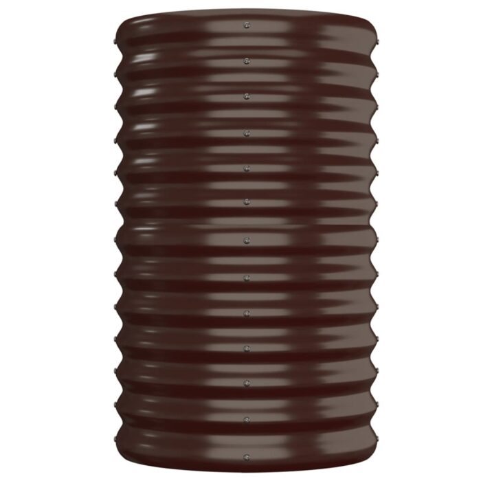 Lit surélevé de jardin Acier enduit de poudre marron – Image 2