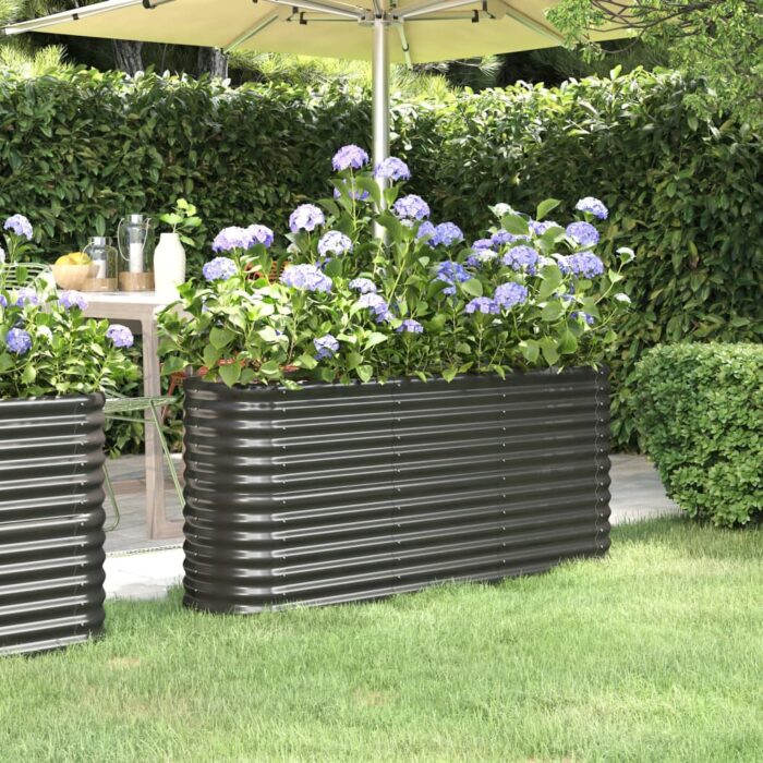 Lit surélevé de jardin Acier enduit de poudre Anthracite – Image 1