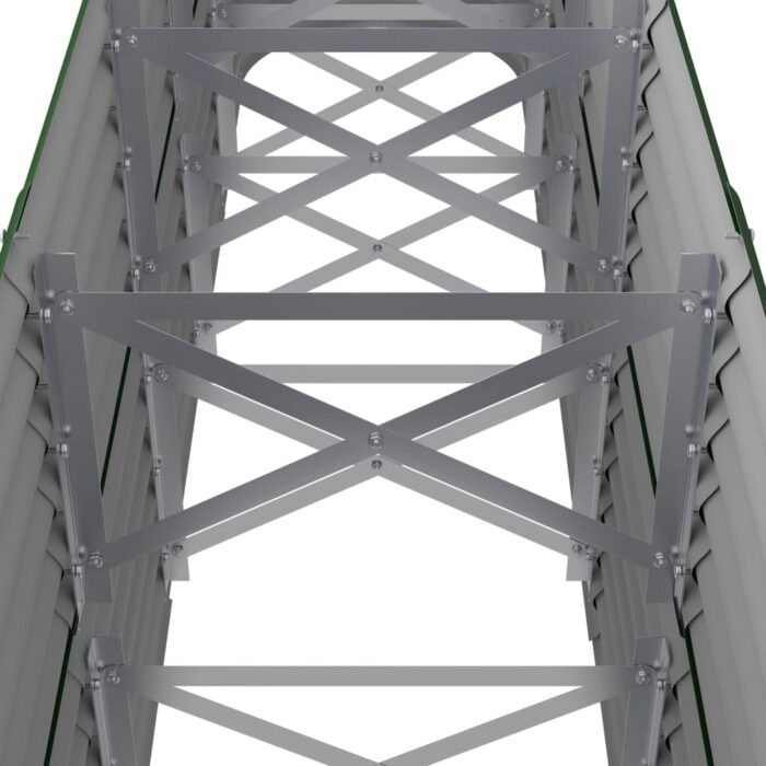 Lit surélevé de jardin Acier enduit de poudre 224x40x68 cm Vert – Image 3