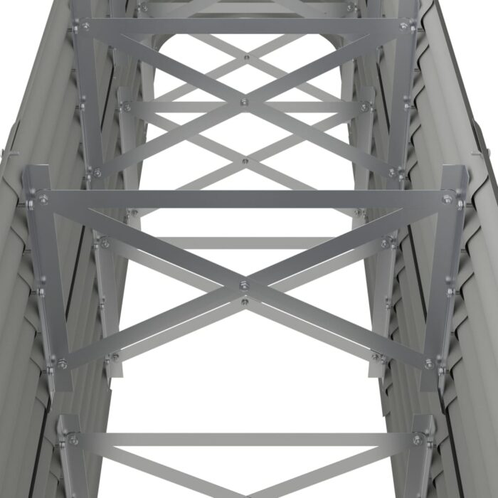 Lit surélevé de jardin Acier enduit de poudre 224x40x68 cm gris – Image 3