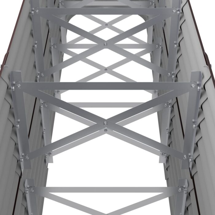 Lit surélevé de jardin Acier enduit de poudre marron – Image 3