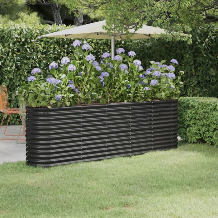 Lit surélevé de jardin Acier enduit de poudre Anthracite – Image 1