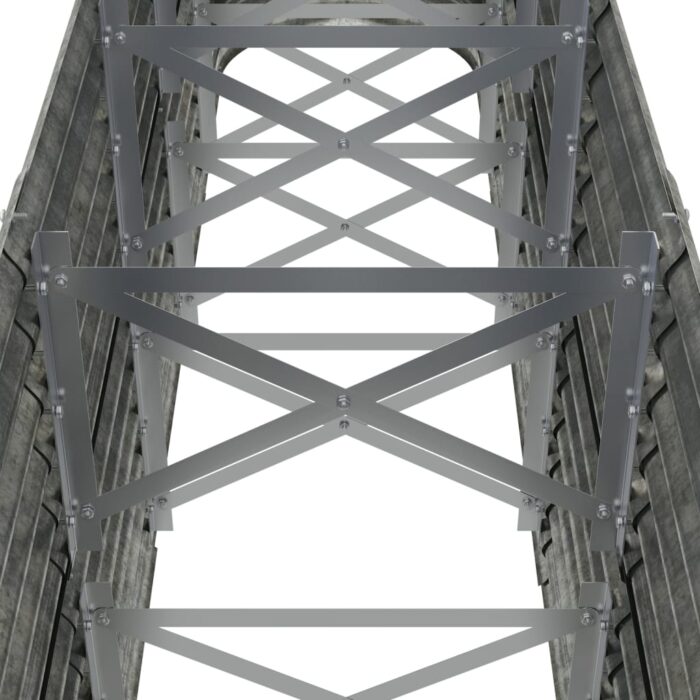 Lit surélevé de jardin Acier enduit de poudre Argenté – Image 3