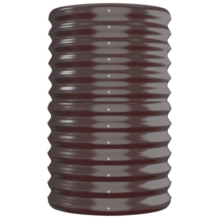 Lit surélevé de jardin Acier enduit de poudre marron – Image 2