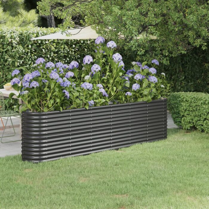 Lit surélevé de jardin Acier enduit de poudre Anthracite – Image 1