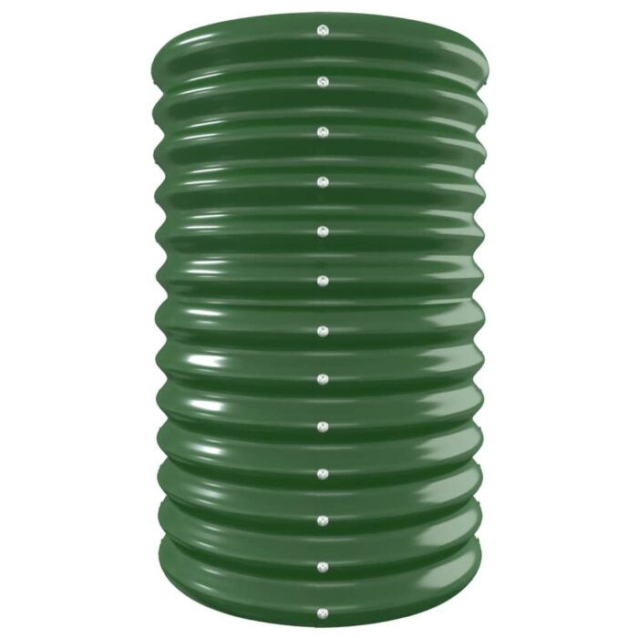 Lit surélevé de jardin Acier enduit de poudre 332x40x68 cm Vert – Image 2