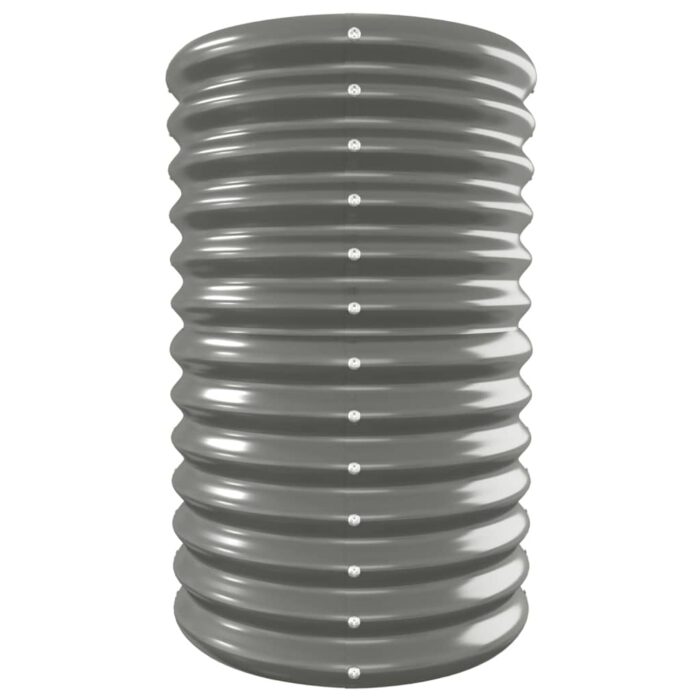 Lit surélevé de jardin Acier enduit de poudre 332x40x68 cm gris – Image 2