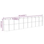 Lit surélevé de jardin Acier enduit de poudre 332x40x68 cm gris – Image 4