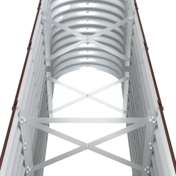 Lit surélevé de jardin Acier enduit de poudre marron – Image 3