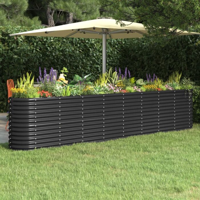 Lit surélevé de jardin Acier enduit de poudre Anthracite – Image 1