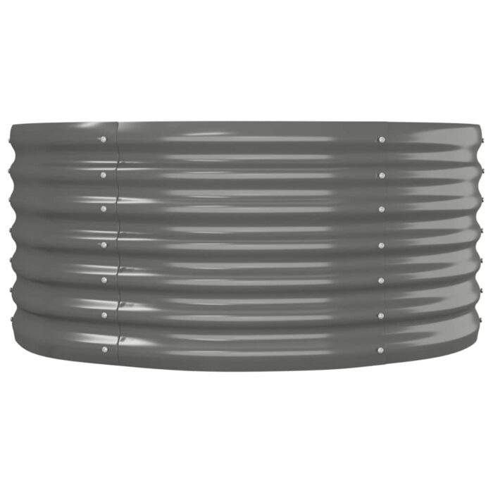 Lit surélevé de jardin Acier enduit de poudre 152x80x36 cm gris – Image 2