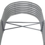 Lit surélevé de jardin Acier enduit de poudre 152x80x36 cm gris – Image 3