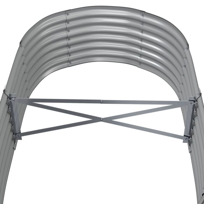 Lit surélevé de jardin Acier enduit de poudre 152x80x36 cm gris – Image 3